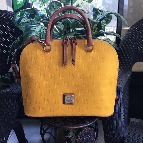 Dooney & Bourke Handbags - Dooley & Bourke Zip Zip Satchel - Yellow Jacquard.